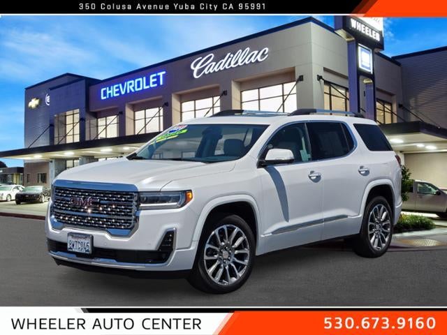 2021 GMC Acadia AWD Denali in White Frost Tricoat — front three-quarter view